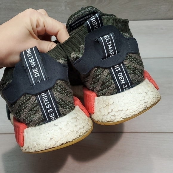 Adidas NMD TS1 Primeknit Shoes Night Cargo Base Green Black Sneakers Men Sz 9.5 main image 13